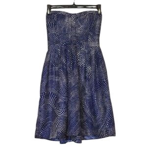 Devlin Women's Strapless Polka Dot Blue Mini Summer Dress Size Small